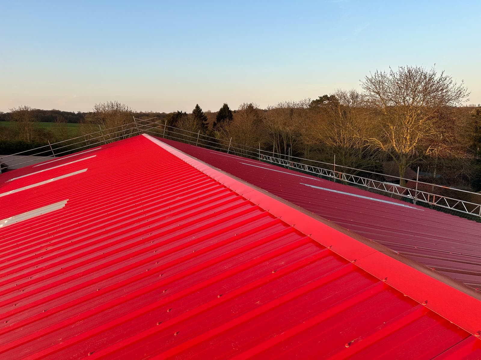 Roof Overcladding Red Finish Ridge Line 01