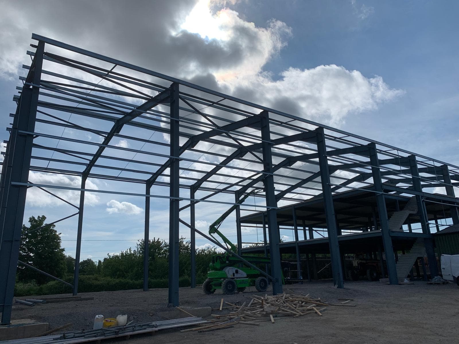 Steel Frame Commercial Build Bay Expansion 07