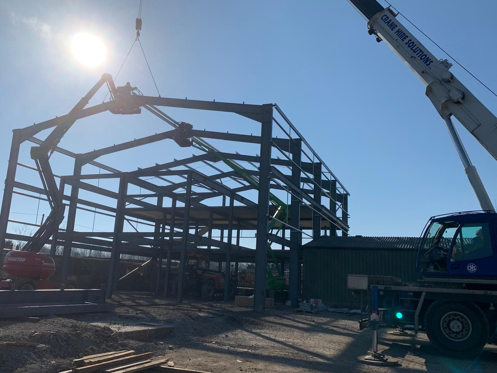 Steel Frame Commercial Build Beam Lift 06