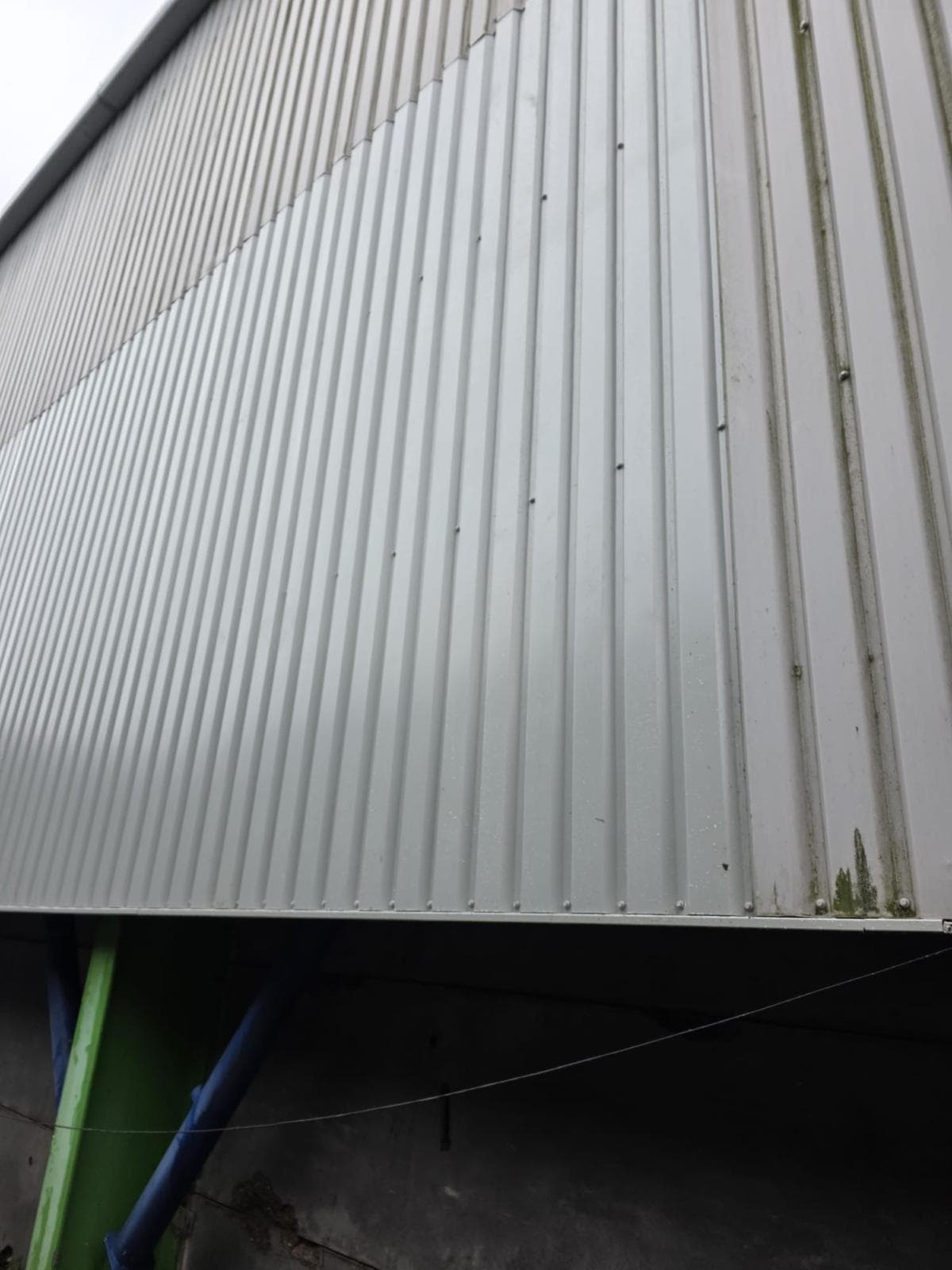 Industrial cladding repair panel detail on a live unit